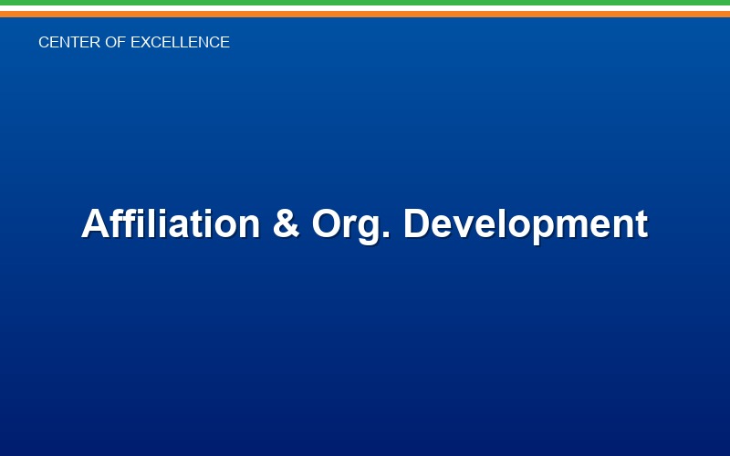 Affiliation & Org. Development